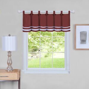 Dakota Window Kitchen Curtains Valance - 58" (W) x 14" (L) Valance, Burgundy